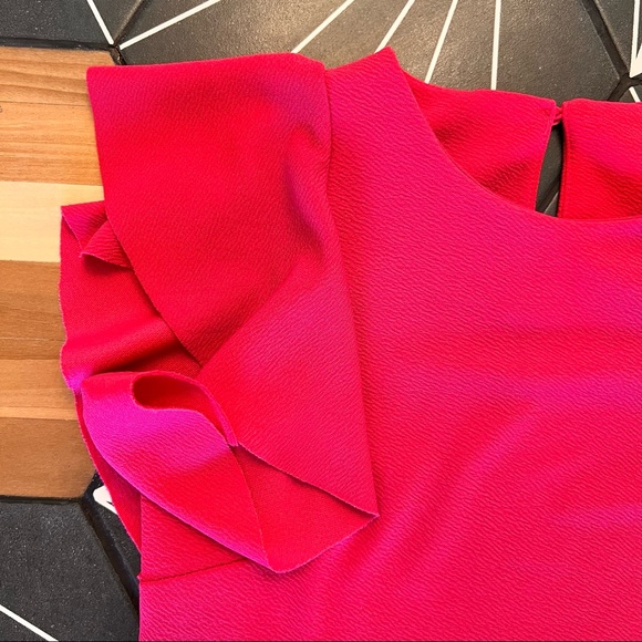 Hot Pink Ruffle-Sleeve Top | Size XS - Picture 3 of 5